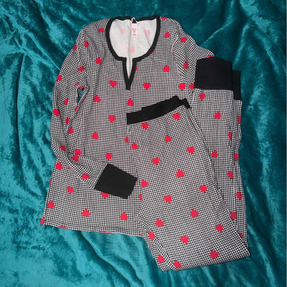 Victoria's Secret Pajama Set with Red and Black Pattern
